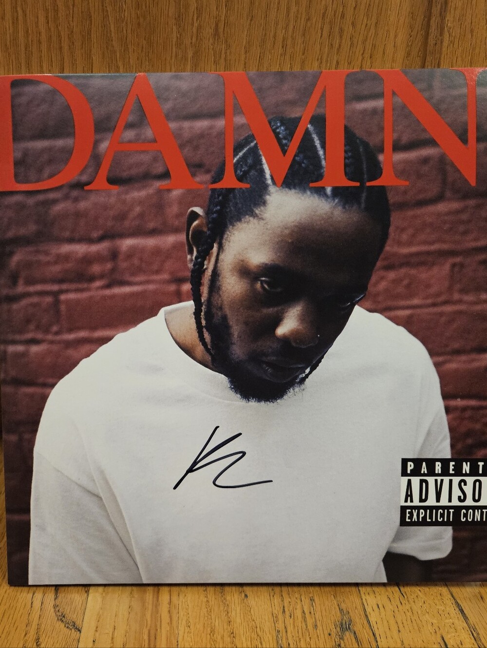 DAMN. Kendrick Lamar Autographed Vinyl Sleeve (no record)